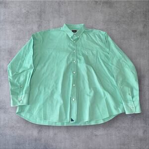 UNTUCKit Men XXXL Light Green Basket Weave Collar Long Sleeve Button Down Shirt